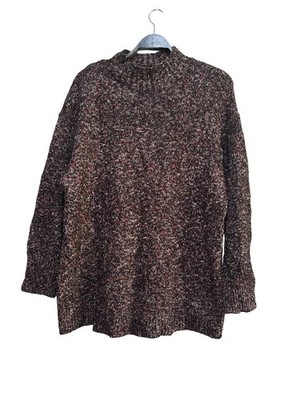 CHAPS Damen Oversize Strickpullover Rollkragen Multicolor Gr. 2X Cozy 