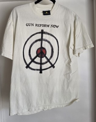 Teddy Fresh T-Shirt Size S Gun Reform Now Crew Neck Off-White Casual Tee