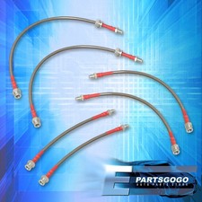 For 84-92 RX7 FC3S JDM Front Rear S/S Braided Hose Oil Brake Lines Cable Silver