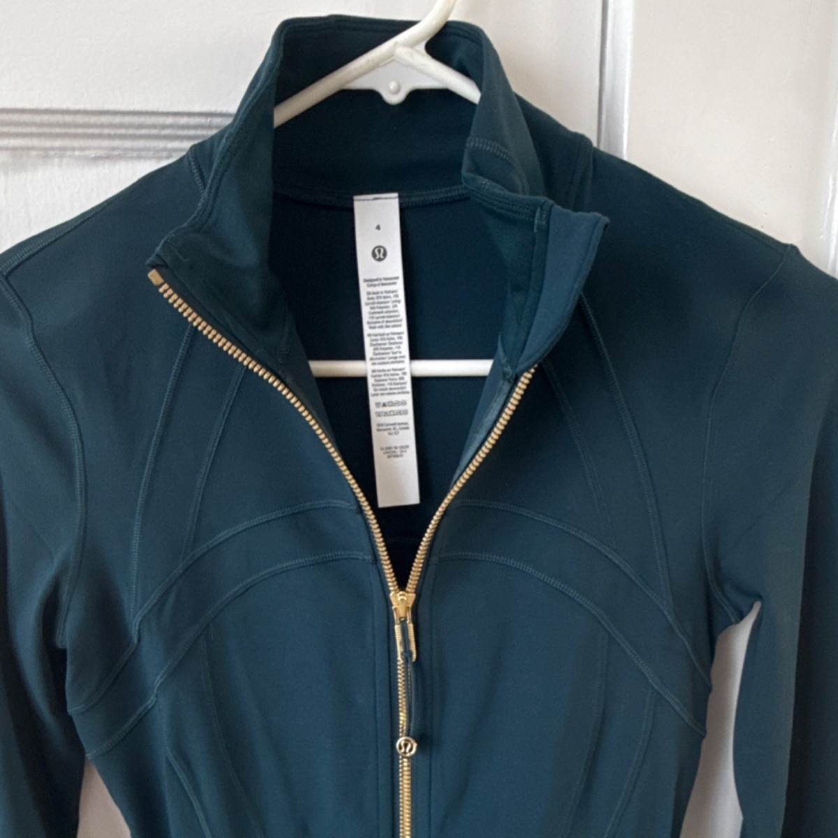 Lululemon Define Jacket Nulu Ink Blue Gold Full Zip Thumbholes
