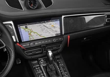 For Porsche Macan 19-21 Carbon Fiber Vinyl Central Console Dashboard Strip Trim