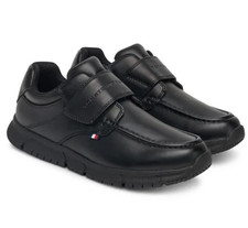 TOMMY HILFIGER TOUCH FASTEN SHOES BLACK FAUX LEATHER MENS SIZE 7 EU 41 RP £59.00