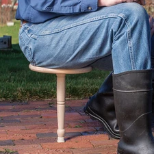 Lehman's One Leg Hardwood Milking and Gardening Back Saving Stool