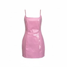New With Tag Pretty Little Thing Size 4 PU BodyCon Pink Mini Dress