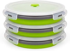 CARTINTS 1200ml Large Collapsible Meal Prep Containers, Reusable green 
