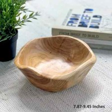 Handmade Natural Root Wooden Bowl Storage Crafts Fruit Salad Serving Bowls 8-9"