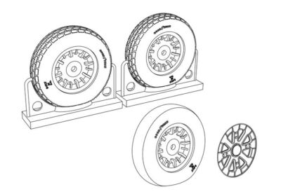 Brengun BRL48114 1/48 F4U Corsair Block Thread Wheels set resin