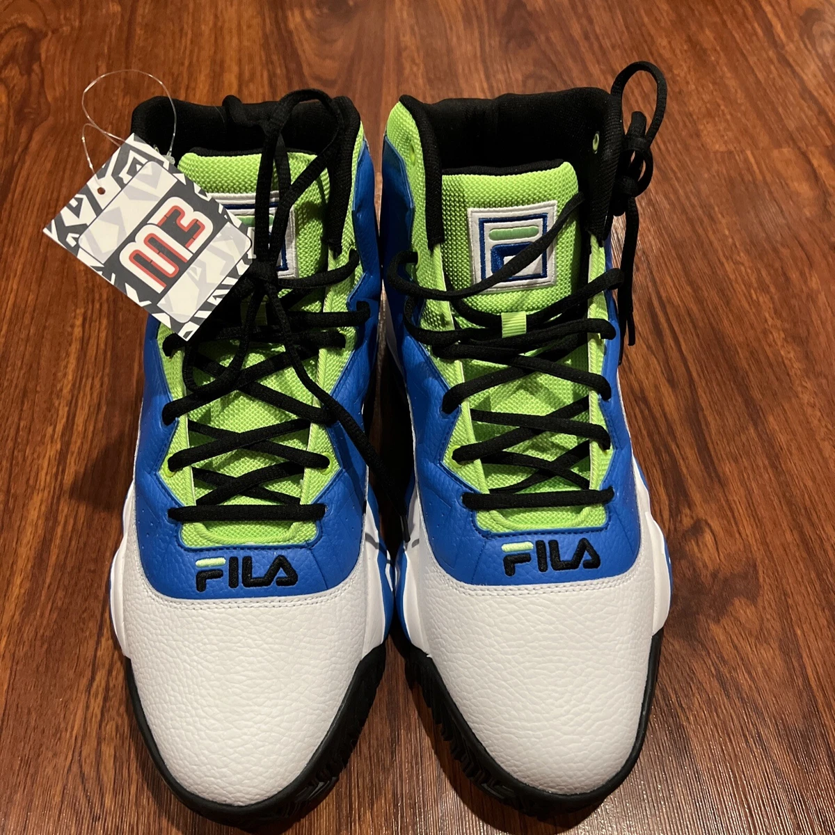 Fila Men s Basketball Shoes Size 13 Retro Jamal Mashburn M3 Green Blue White