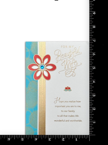 Thankful MOTHER'S DAY Card FOR BEAUTIFUL WIFE, Embellished Flower — Hallmark + ✉ - Picture 5 of 6