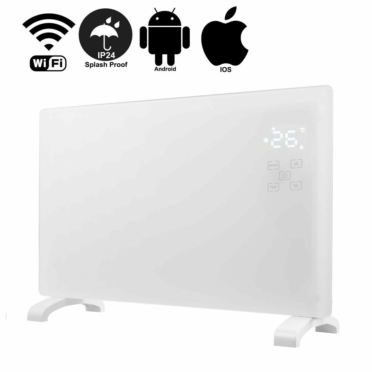 WIFI App Control 2000W White Glass Electric Radiator / Wall Smart Panel  Heater 5060480780415 | eBay