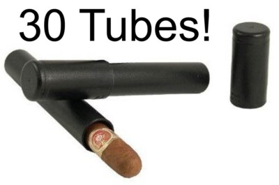 30 Le Tube Single Cigar Tubes BLACK Adjustable 6''- 8'' crushproof Travel Bulk Lot