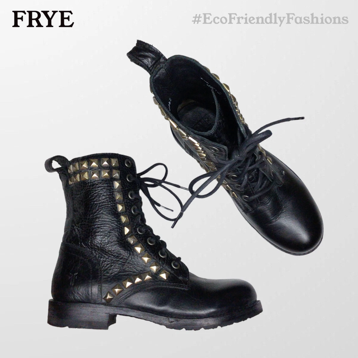 Black studded hotsell combat boots womens