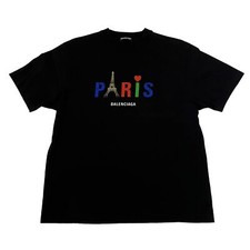 BALENCIAGA Men SZ S Black Cotton Crew Short S...