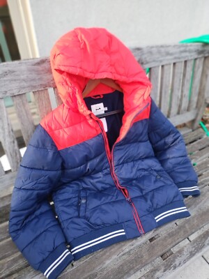 Cyrillus Paris Boys Winter French Red Blue Hooded Coat Puffer Jacket Sz  12