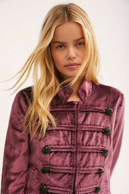 Free People Fitted Velvet Military 