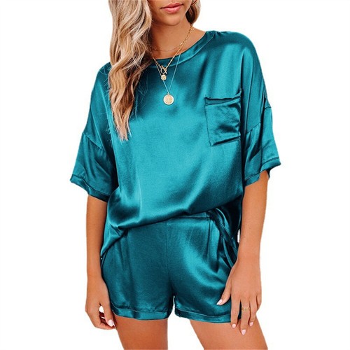 2 Piece Outfits for Women Short Sleeve T Shirt and Shorts Sets Casual Home Set - Picture 13 of 20