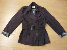 Yazz Exclusive Ladies Double Breasted Trench Coat Jacket Size 12 Chest 37 In