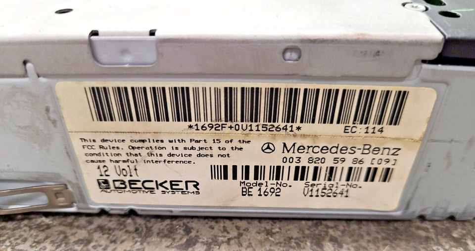 MERCEDES E420 E320 S500 S320 BECKER RADIO STEREO BE1692 CODE 0038205986