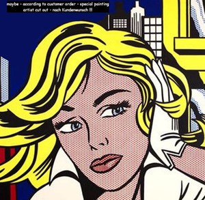 pop art roy lichtenstein m maybe artist cut xxxl79x79in hand