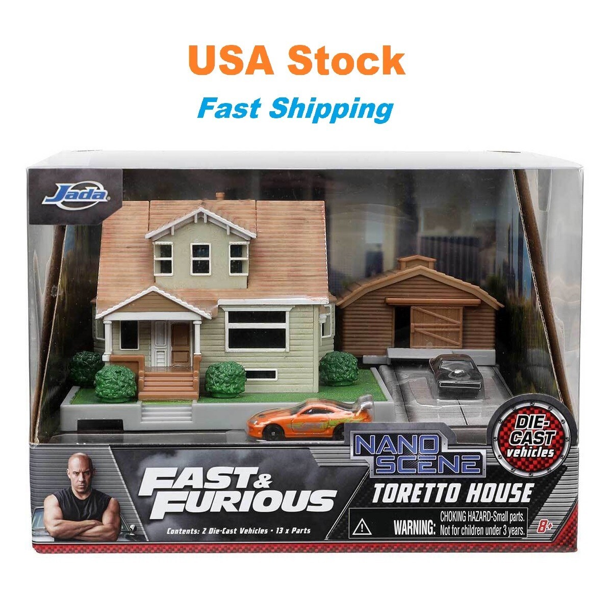 Fast & Furious Dom's House Diorama Set Jada Nano Diecast