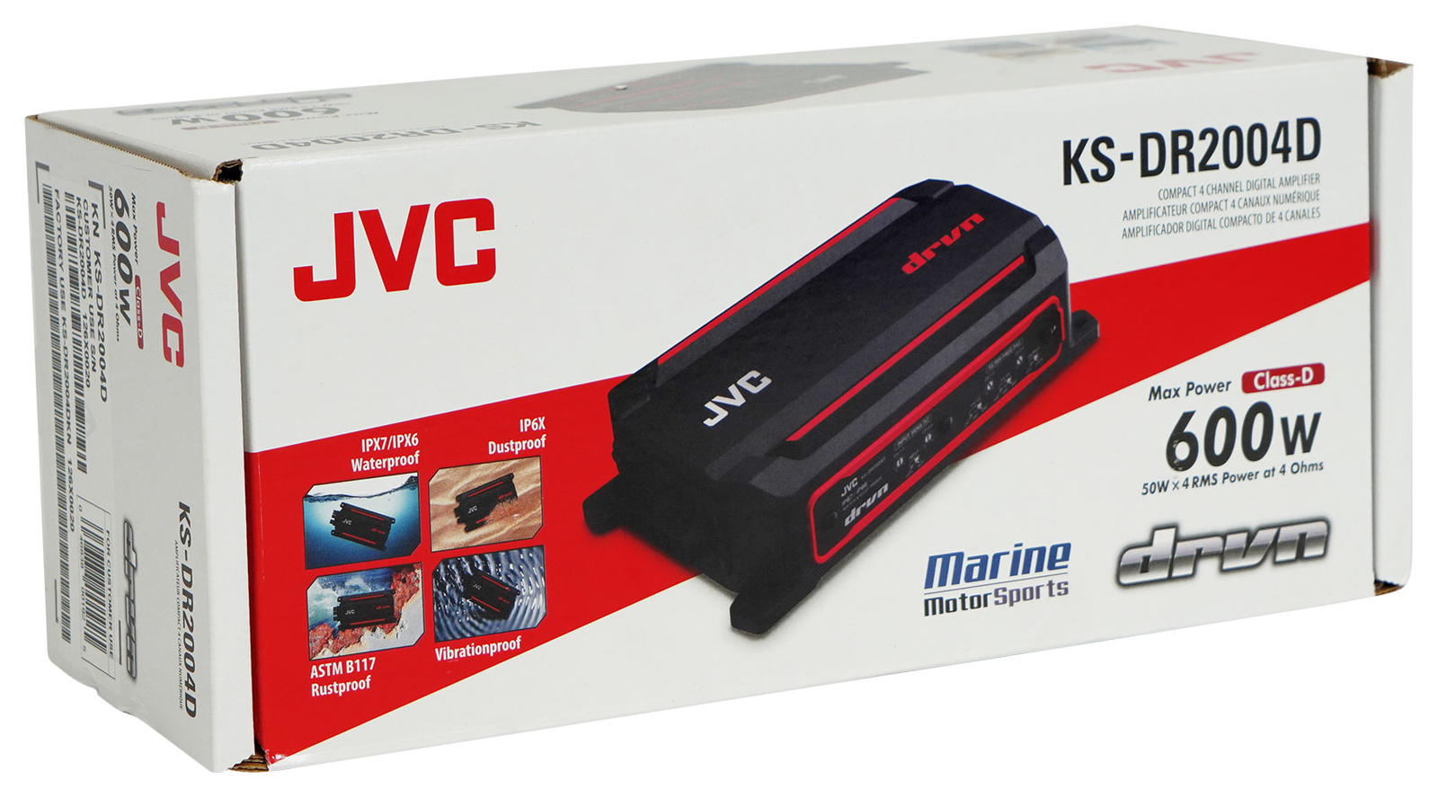 JVC KS-DR2004D 600 Вт 4-канальный усилитель для квадроцикловUTV 4 65-дюймовые колонки Rollbar Tower