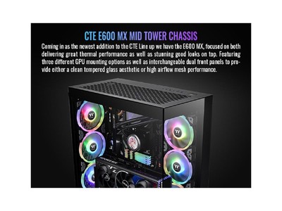 Boîtier PC Thermaltake CTE E600 MX ARGB Mid-Tower - Blanc, Vitre Trempée, Format ATX