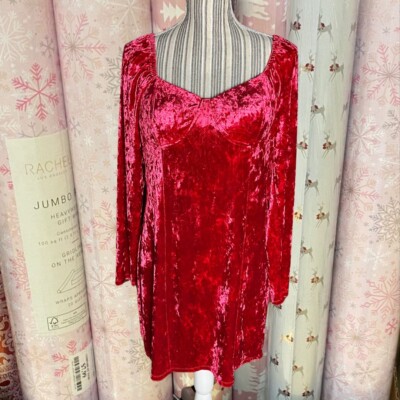 nwot madden nyc xxl bright red velvet longsleeve dress party birthday taylor  swi | eBay