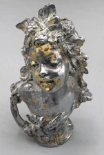 Vintage Art Nouveau Silver Metal Lamp Finial