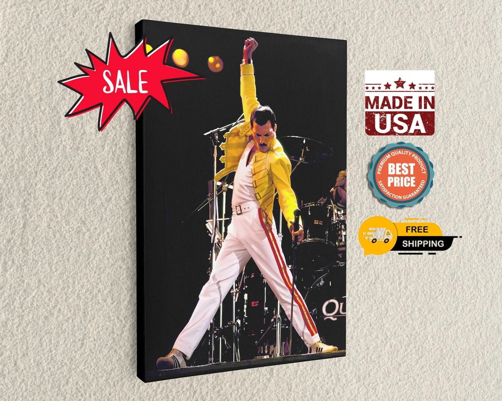 Freddie Mercury Canvas Concert Photo Wall Art Print Home Decor Gift