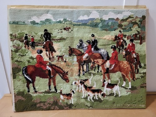 Vtg 1987 The Hunt Linda Gillum Dimensions 2332 Finished Wool Needlepoint Horses - Picture 14 of 24