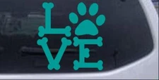 Dog Bones Love with Paw Car or Truck Window Laptop Decal Sticker