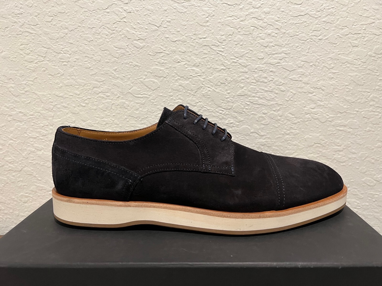 SAOLA Scarpe casual stringate in pelle scamosciata Hugo Boss Oracle Derby Brogues blu scuro US 11