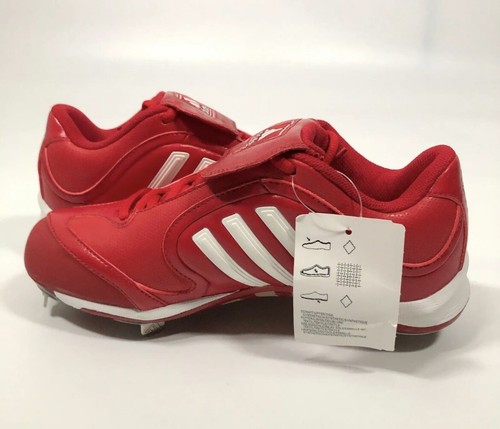 Herren Adidas Größe 6Y SM Excelsior 6 niedrige Baseballstollen Softball rot & weiß - Bild 3 von 9