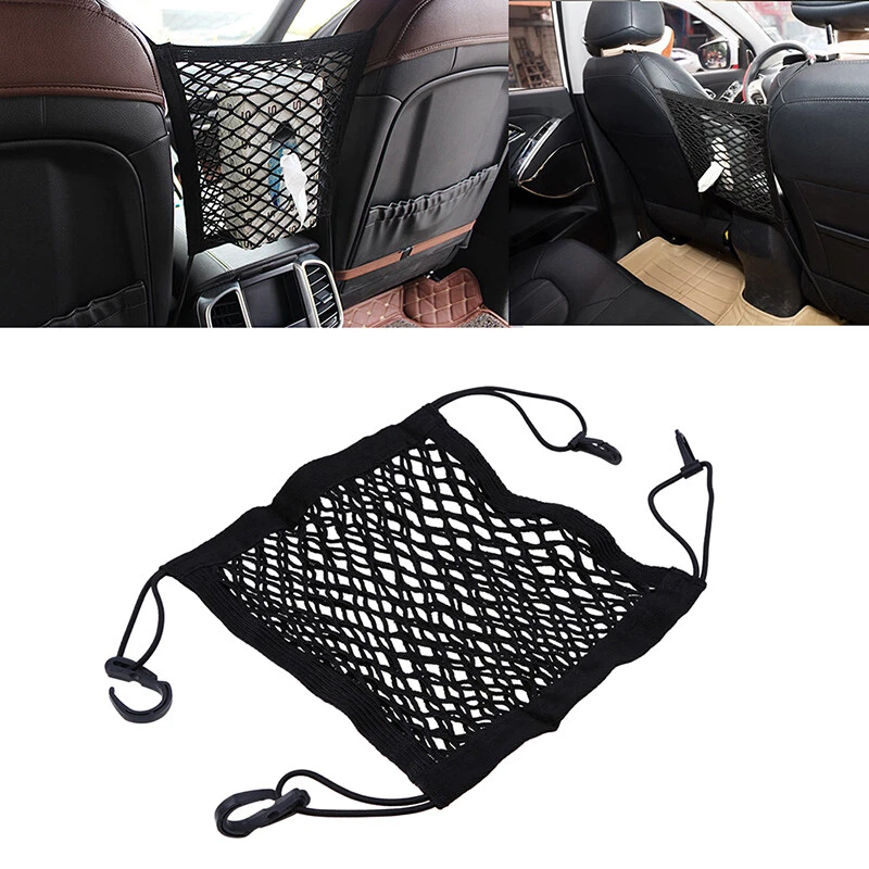 Bolsa de red de malla elástica para almacenamiento de asiento trasero de almacenamiento de carga ordenada de bolsillo para automóvil camión Foto 4 de 4