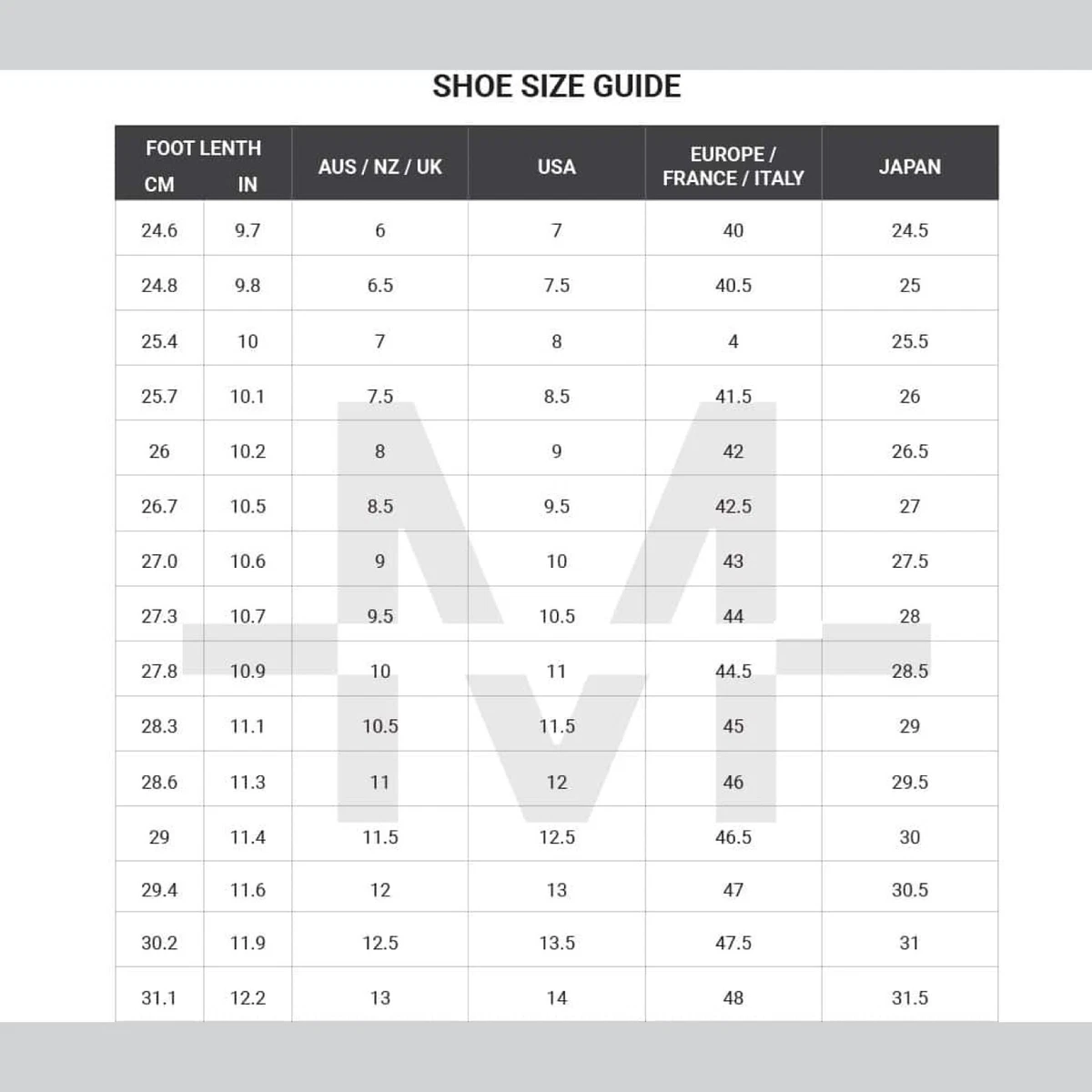 Size 5 us to aus shoes sale