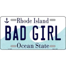 Bad Girl Rhode Island Novelty Art License Plate Metal Tin Sign Plaque Wall Decor
