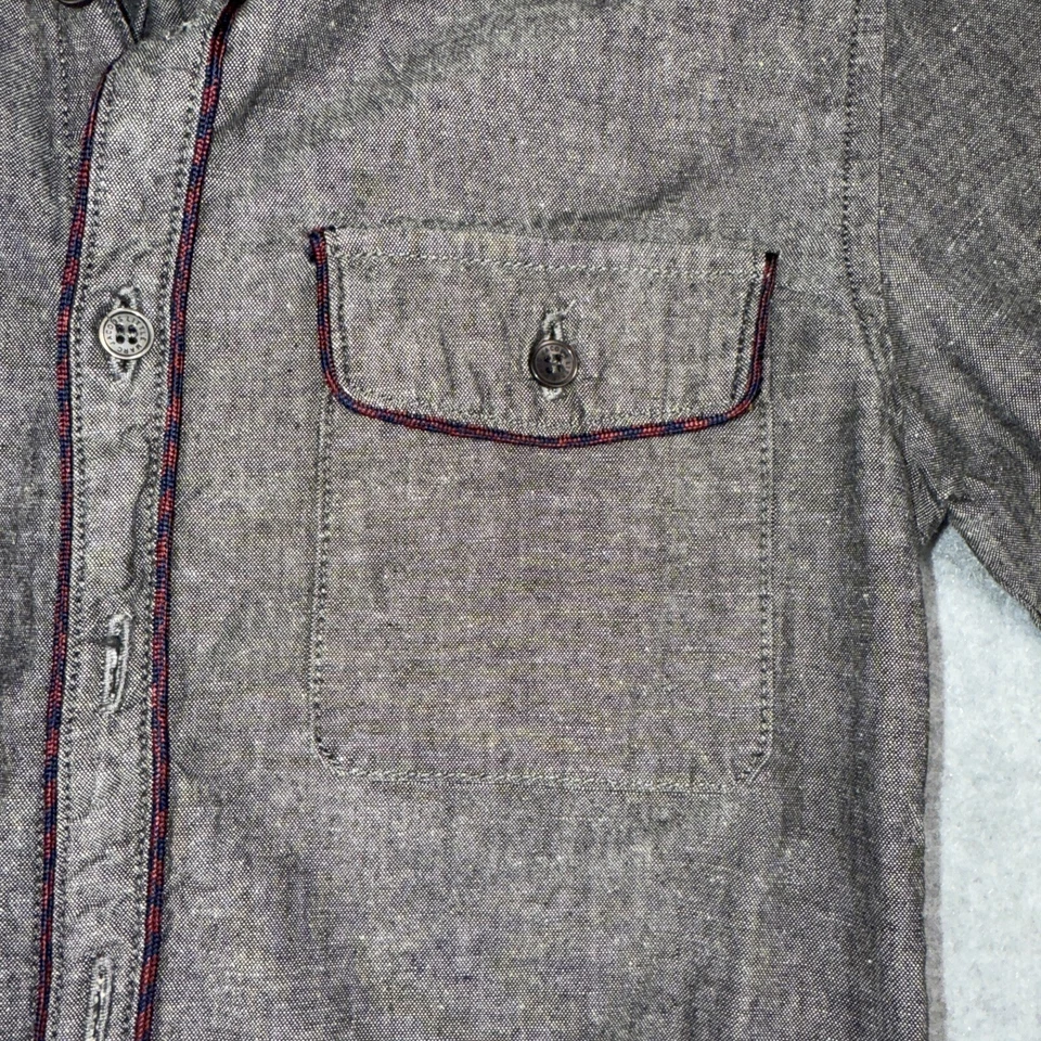 Little Marc Jacobs Boys 8 Gray Button Down Shirt Long Sleeve Cotton - Image 3 of 4