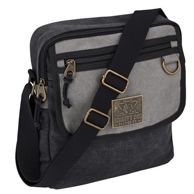  Crossbody Messenger Bag for Men and Women - Canvas Shoulder Bags Black/Grey