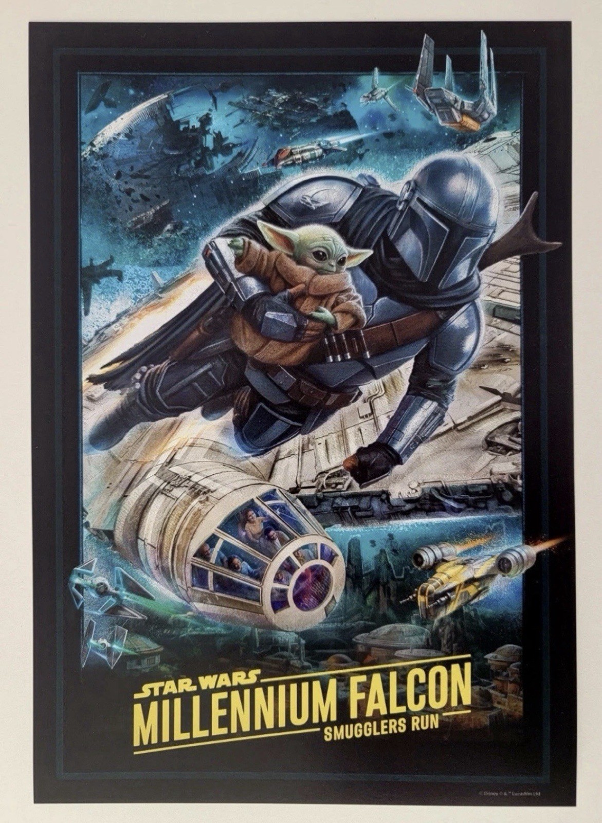 Disneyland Star Wars Mandalorian and Grogu Smugglers Run Magic Key Poster