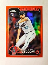 Slade Cecconi 2024 Topps Chrome RC #77 Rookie ORANGE REFRACTOR 18/25 C6