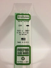 Evergreen Scale Models Styrene Strip .010 x .080 (10 pcs) #104