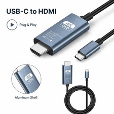 4K USB C HDTV Mirroring Cord Type C to HDMI Cable For iPhone 17 16 15/Samsung/LG