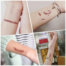 10pcs Horror Wound Temporary Tattoos Waterproof Realistic Blood Scar Stickers