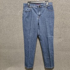 GLORIA VANDERBILT Women s Blue Cropped Stretch Denim Capri Jeans Pants Size 14