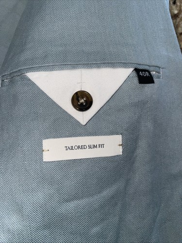 Traje de hombre Banana Republic sin estructura para tareas verano gris azul 40 R - Imagen 5 de 16