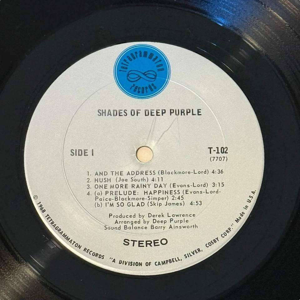 Deep Purple Shades Of Deep Purple T 102 Vinyl Record US 1968 - Image 4 of 4
