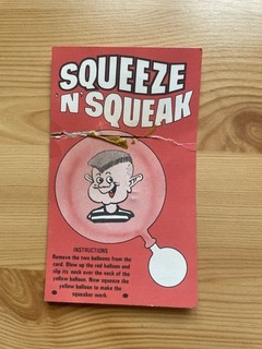 RARE VINTAGE CRACKER COMIC SQUEEZE N SQUEAK FREE GIFT CARD