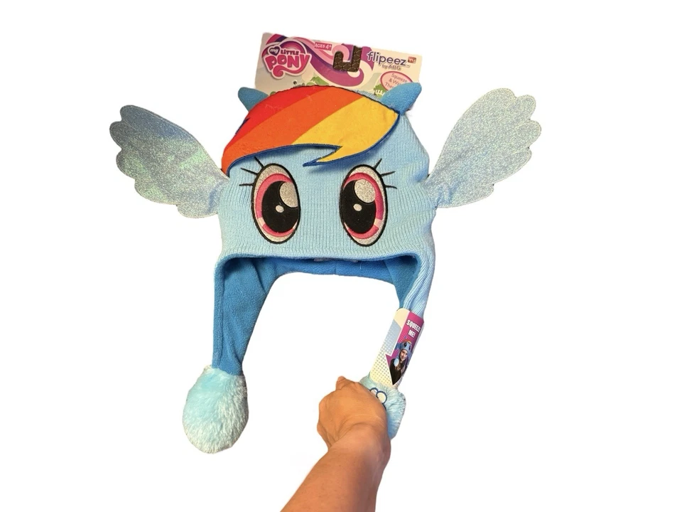 Flipeez My Little Pony Beanie Hat Rainbow Dash Wings Move w/Pump NEW - Image 2 of 3
