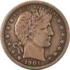 1901-S BARBER HALF DOLLAR - PLEASING CIRCULATED EXAMPLE! FULL LIBERTY!