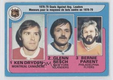 1979 O-Pee-Chee League Leaders Ken Dryden Glenn Resch Bernie Parent #6 HOF 0a1